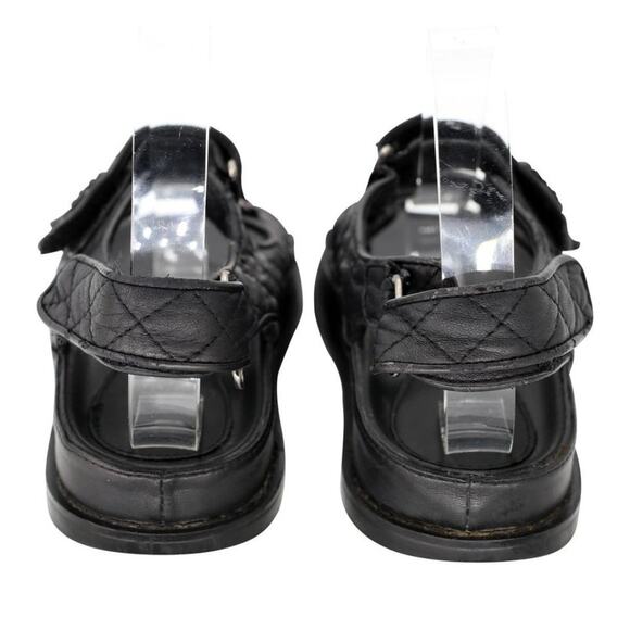 Chanel Dad Flats 36 Leather Lambskin Fabric Sandals CC-S0207P-C034 - Picture 8 of 10